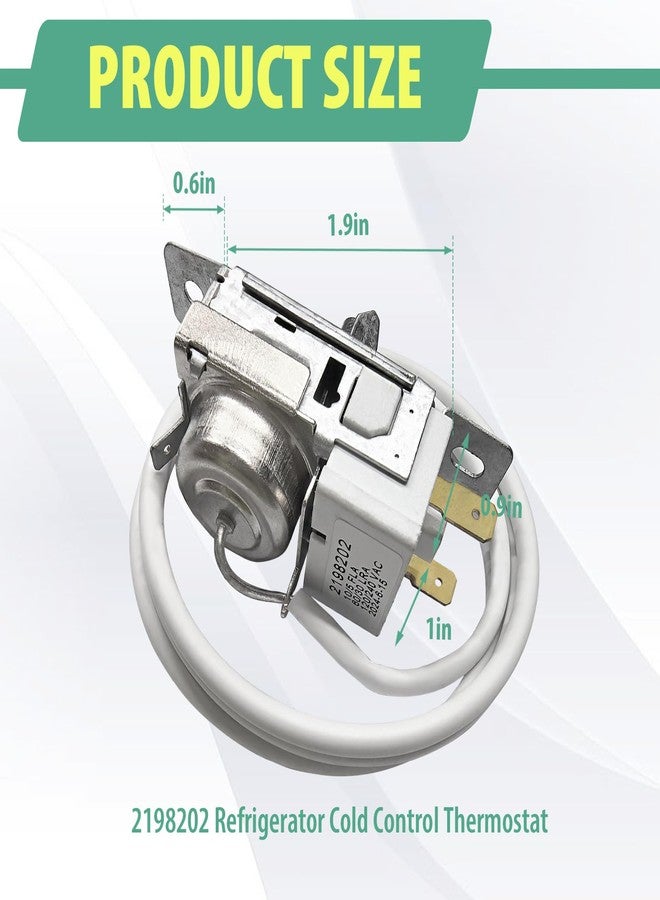 Delixike Refrigerator Cold Thermostat 2198202 Refrigerator Thermostat Compatible with Whirlpool and Kenmore refrigerators - Replacement Part Number: WP2198202 2161284 2198201 PS11739232 AP6006166 - Image 3