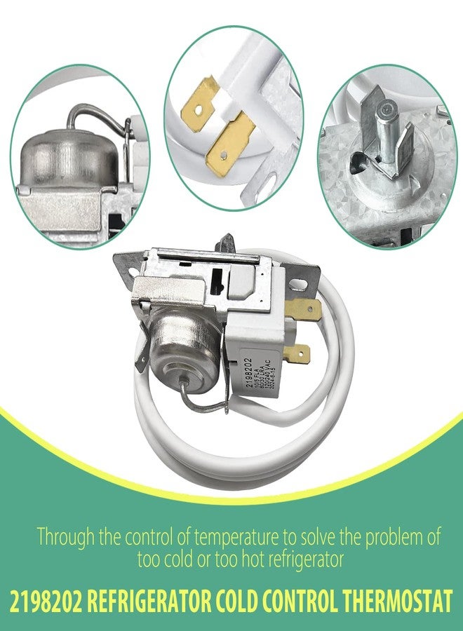 Delixike Refrigerator Cold Thermostat 2198202 Refrigerator Thermostat Compatible with Whirlpool and Kenmore refrigerators - Replacement Part Number: WP2198202 2161284 2198201 PS11739232 AP6006166 - Image 4