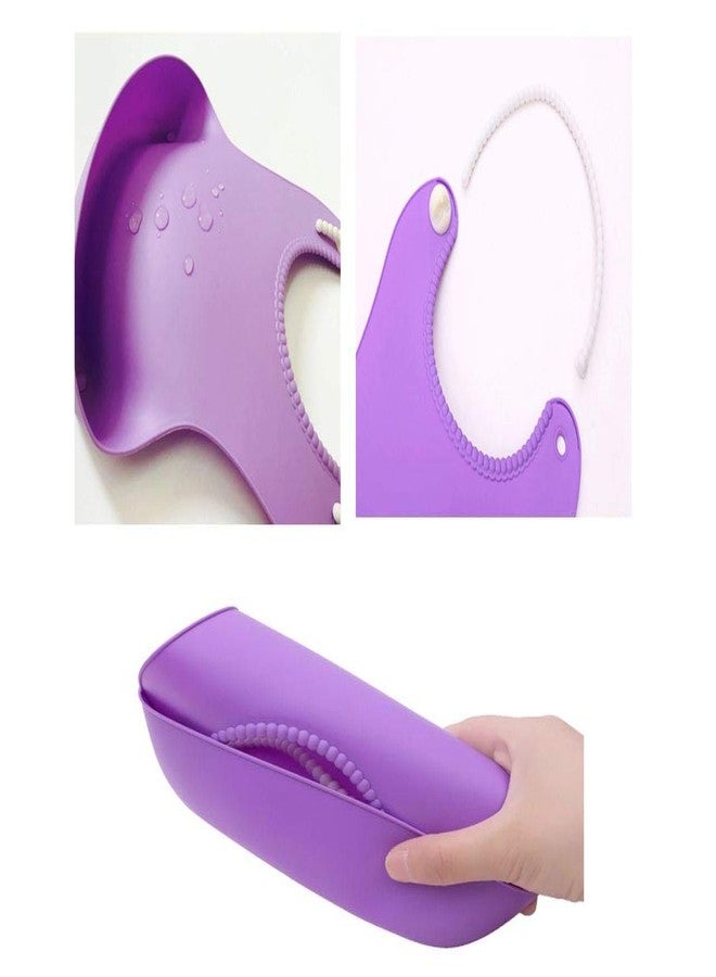 Alya The Cheeky Kidzz Newborn Cute Attractive Plain Solid Baby Button Bib Apron Waterproof With PVC Silicone Durable washable back For Feeding Toddlers/Infants Babies(0 Months+) (PACK OF 1, PURPLE) - Image 4