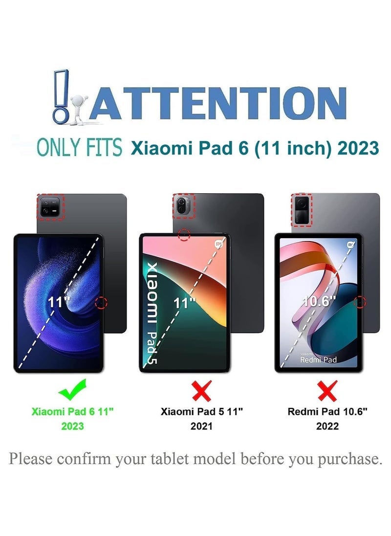 MUNTAQI Keyboard Case for Xiaomi Pad 6 / Pad 6 Pro 11 Inch 2023 Tablet | Slim PU Stand Cover with Magnetically Detachable Wireless Bluetooth Keyboard | Full Protection, Lightweight, and Durable for Xiaomi Pad 6 / 6 Pro 11 Tablet - Image 2