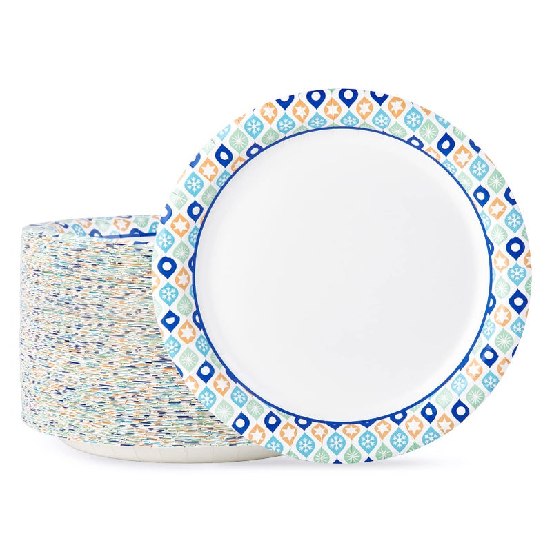 MUCHII Paper Plates 10 Inch  120 Count Disposable Paper Plates Bulk  Soak and Cut Proof for Party Picnic  Family Gatherings - Image 1