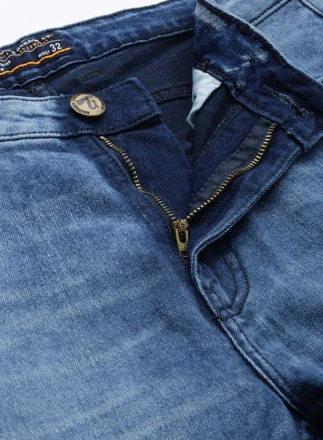 The Indian Garage Co  Men Slim Fit Solid Mid-Rise Stretchable Jeans for Men | Best Price UAE
