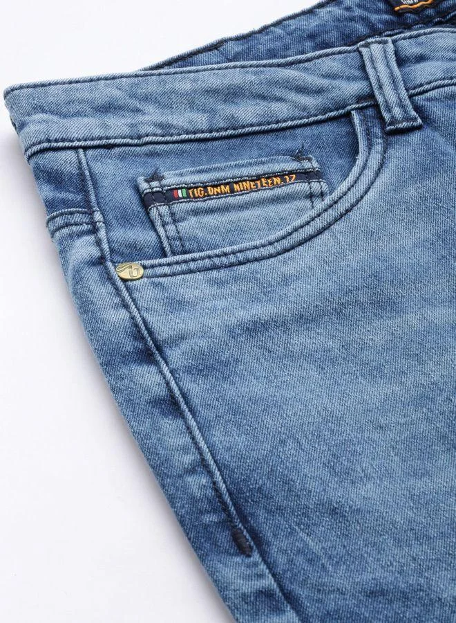 The Indian Garage Co  Men Slim Fit Solid Mid-Rise Stretchable Jeans for Men | Best Price UAE