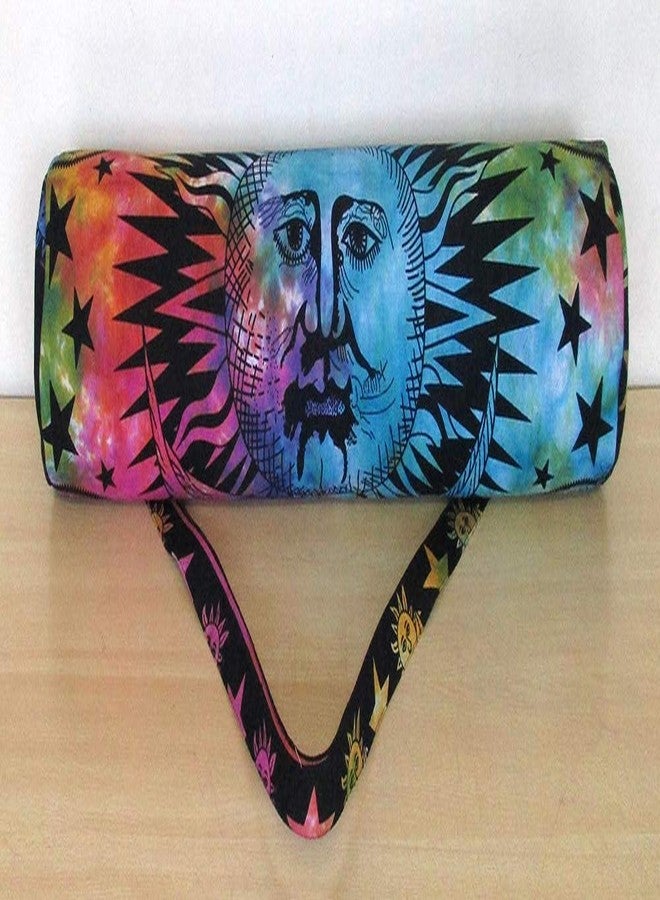 CRAFT KALA Indian Mandala Handmade Cotton Hand Full-Zip Exercise Yoga Mat Carry Bag Gym Beach Pilates Carrier Bags Hippie Mandala Indian Cotton Bag (Multi Sun) - Image 4