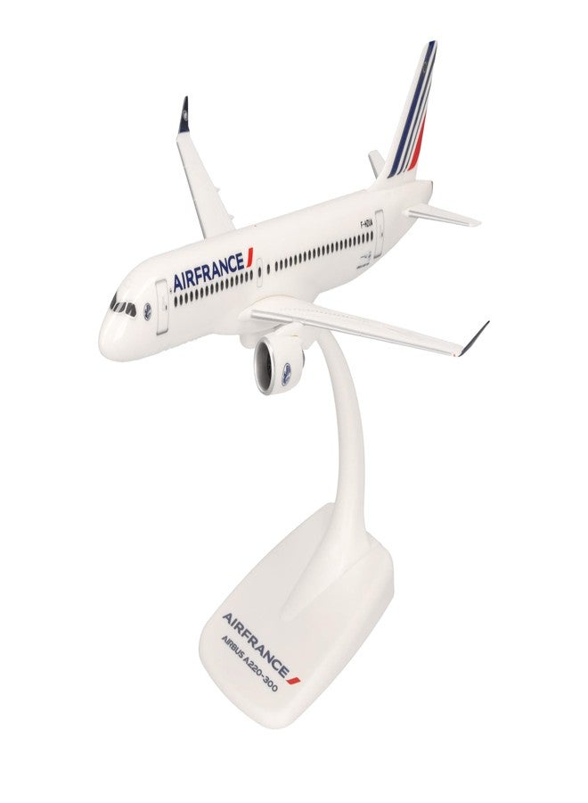 Herpa Snap-fit Airplane Model Air France Airbus A220-300 - F-HZUA on Scale of 1:200, Plastic Miniature with pedastal, Model Building, Collectors Edition - Image 1