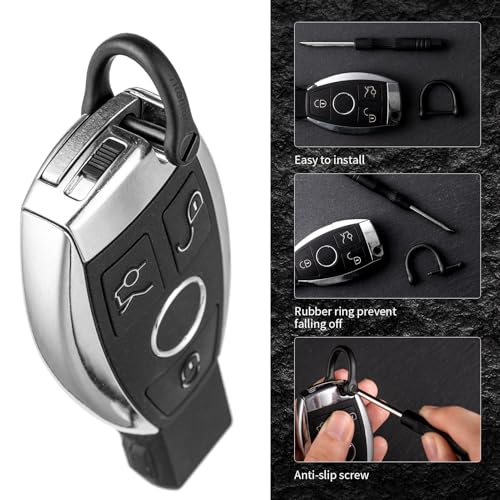 FEGVE Titanium D Ring Key Ring with screwdriver, Car Fob holder Keychain Men Key Shackle Horseshoe Clasp（1/2inch-Black） - Image 5