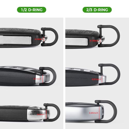 FEGVE Titanium D Ring Key Ring with screwdriver, Car Fob holder Keychain Men Key Shackle Horseshoe Clasp（1/2inch-Black） - Image 3