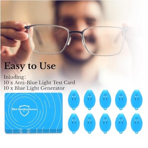 DAUERHAFT 10 Set Professional Anti Blue Light Test Card , Including Anti Blue Light Card and Blue Light Generator , The Blue Light More Strong , The Color Change More Deep , for Eyeglasses Test - Image 3