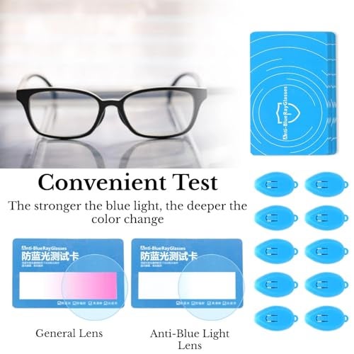 DAUERHAFT 10 Set Professional Anti Blue Light Test Card , Including Anti Blue Light Card and Blue Light Generator , The Blue Light More Strong , The Color Change More Deep , for Eyeglasses Test - Image 4
