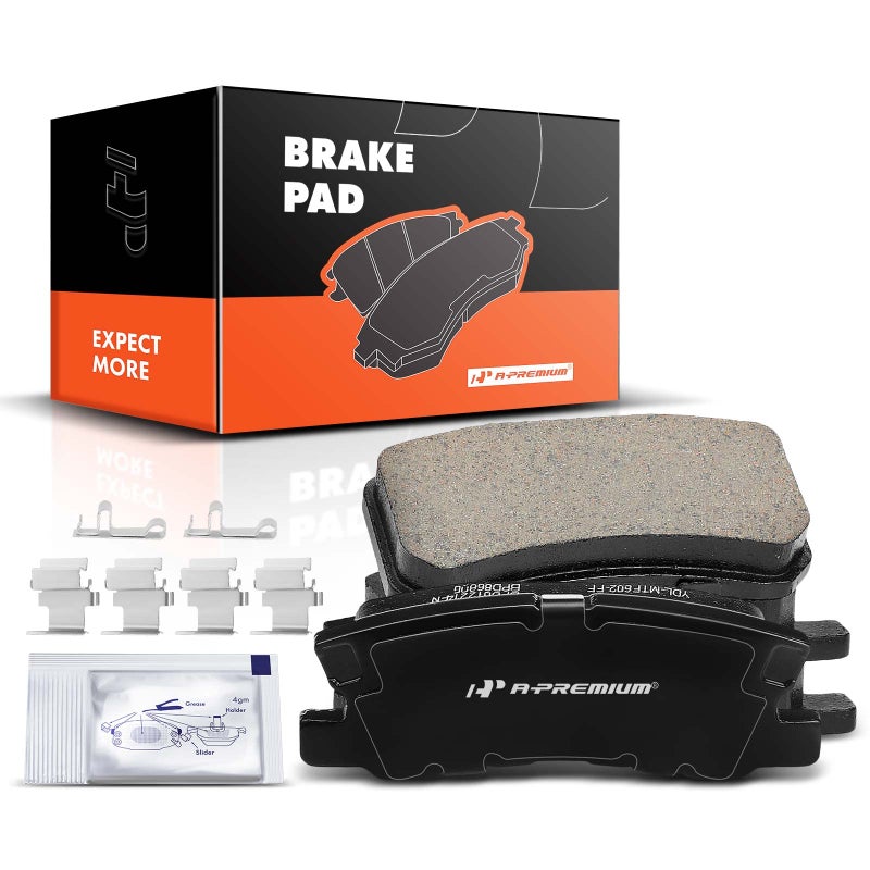 A-Premium APremium Rear Ceramic Disc Brake Pads Set Compatible with Select Chrysler Dodge Jeep and Mitsubishi Models Compass Patriot 200 Sebring Avenger Caliber Endeavor Lancer Montero Outlander