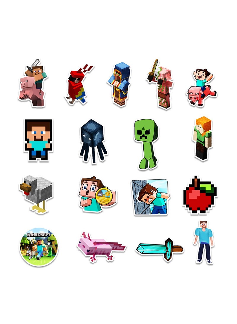 50-Piece Minecraft Stickers Explosion Games Cartoon Graffiti Vinyl Stickers for Laptop Waterproof Decal