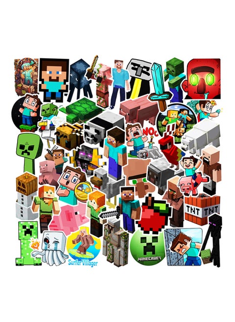 50-Piece Minecraft Stickers Explosion Games Cartoon Graffiti Vinyl Stickers for Laptop Waterproof Decal