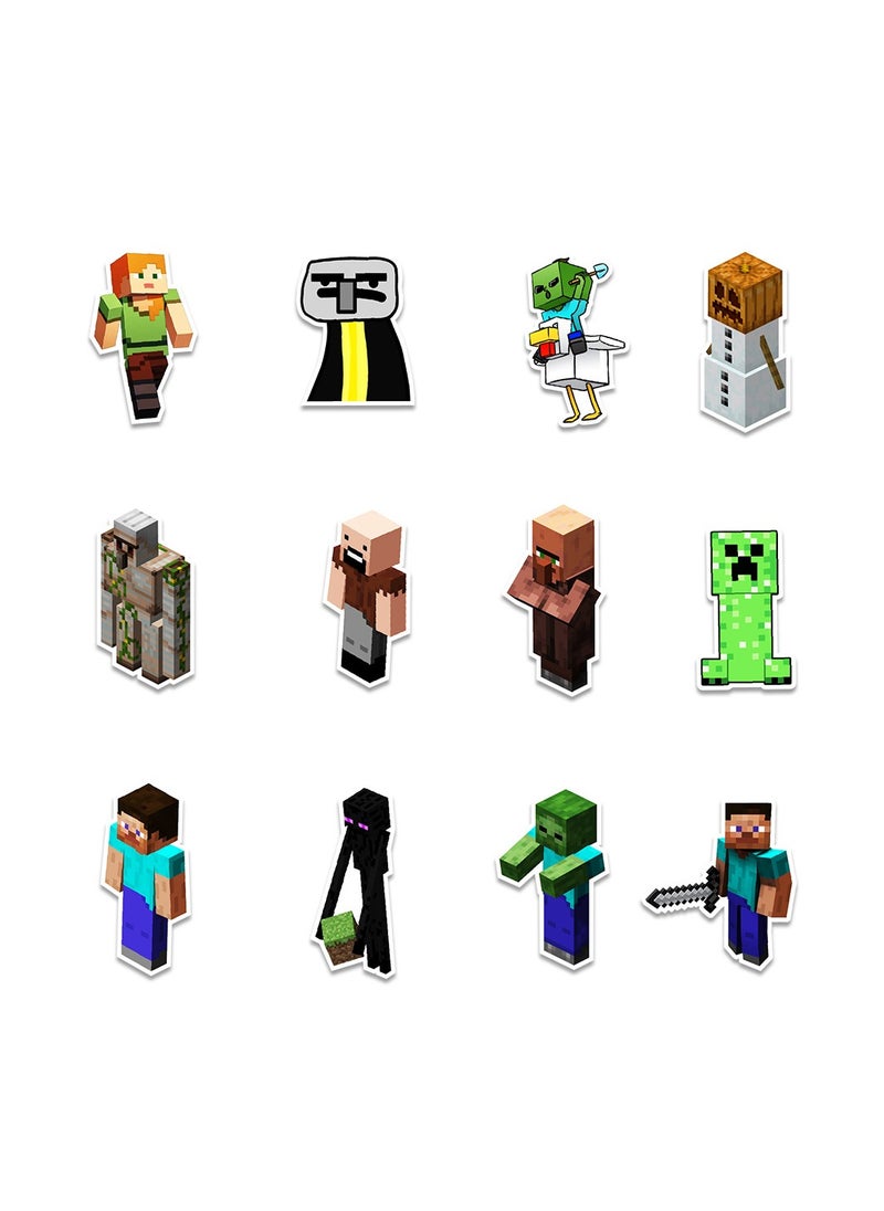 50-Piece Minecraft Stickers Explosion Games Cartoon Graffiti Vinyl Stickers for Laptop Waterproof Decal