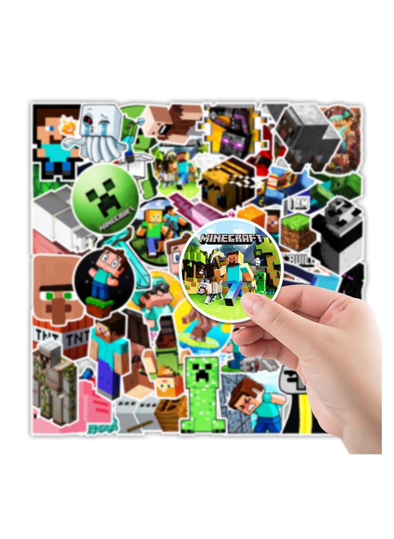 50-Piece Minecraft Stickers Explosion Games Cartoon Graffiti Vinyl Stickers for Laptop Waterproof Decal