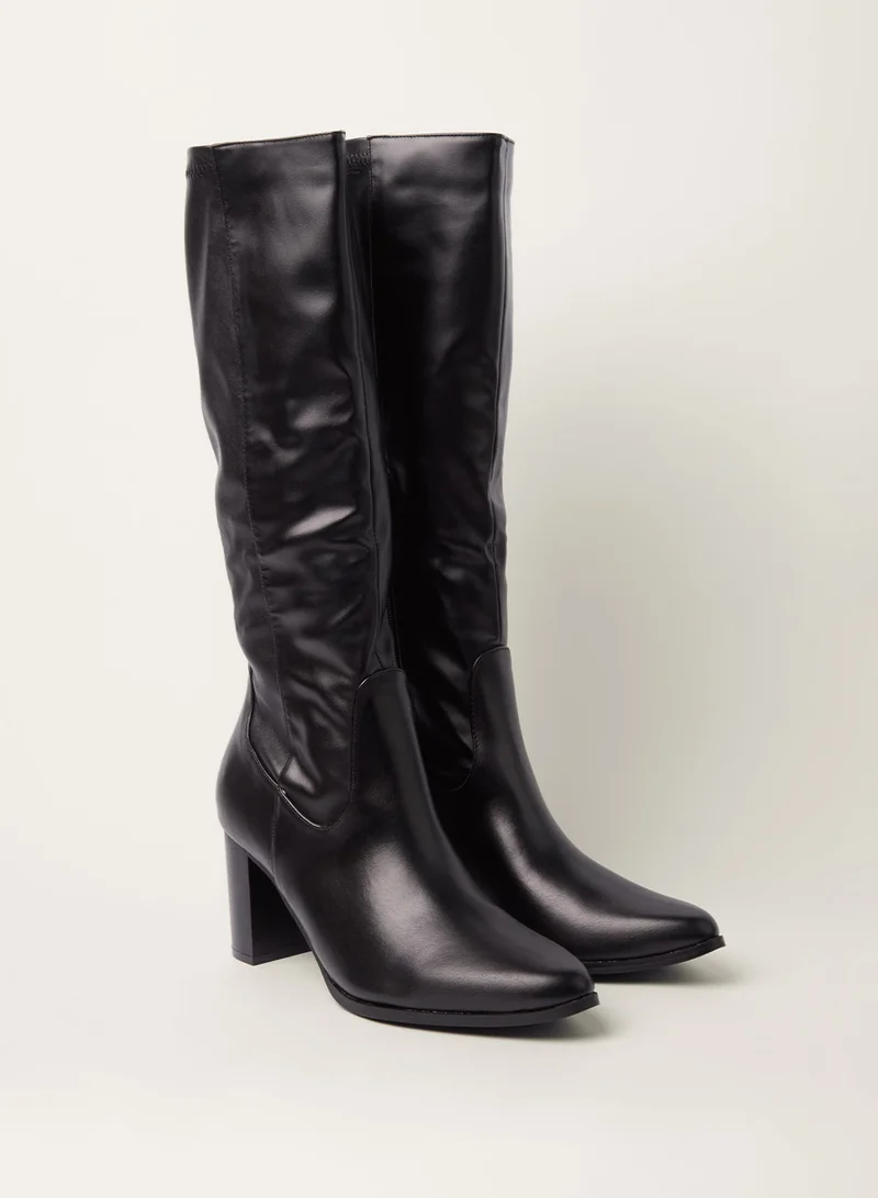 بلو فانيلا Knee High Leather Look Boots