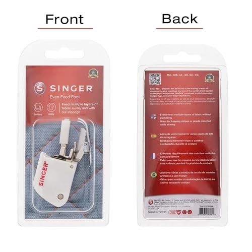 SINGER Even Feed Walking Presser Foot | Ideal for Quilting, Sewing Multiple Layers & Matching Patterns | Compatible with SINGER CA, CB, EA, MA, MB Series Sewing Machines - Image 3