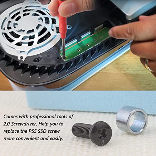 YWLRONG for PS5 SSD Screw and Ring Replacement For Sony Playstation 5 PS5 Console Solid State Drive Repair Accessories with Screwdriver - Image 4