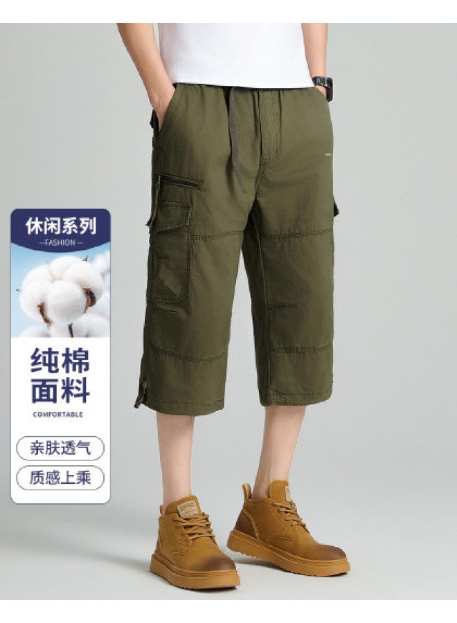 FOLUNSI summer Thin Breathable Cargo Capri Pants For Teen Boys & Men's Casual Trousers - Image 1