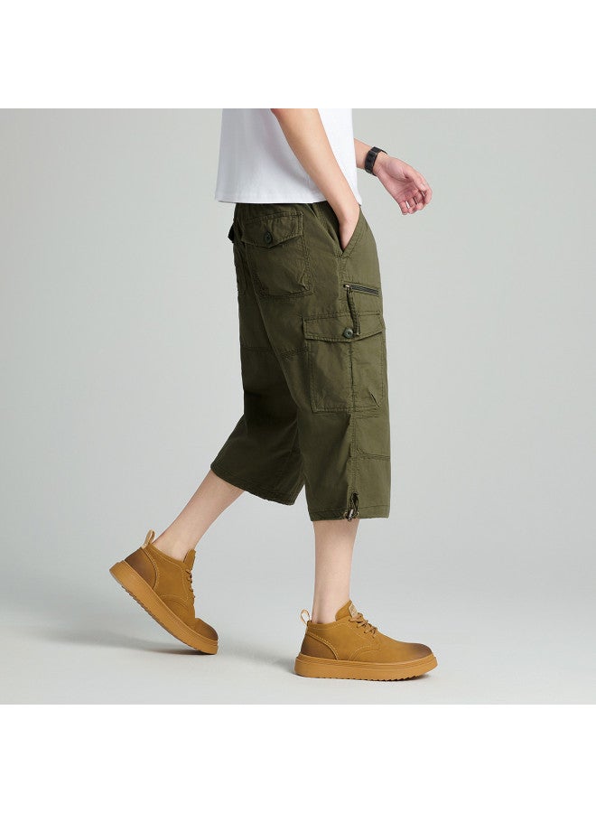 FOLUNSI summer Thin Breathable Cargo Capri Pants For Teen Boys & Men's Casual Trousers - Image 5