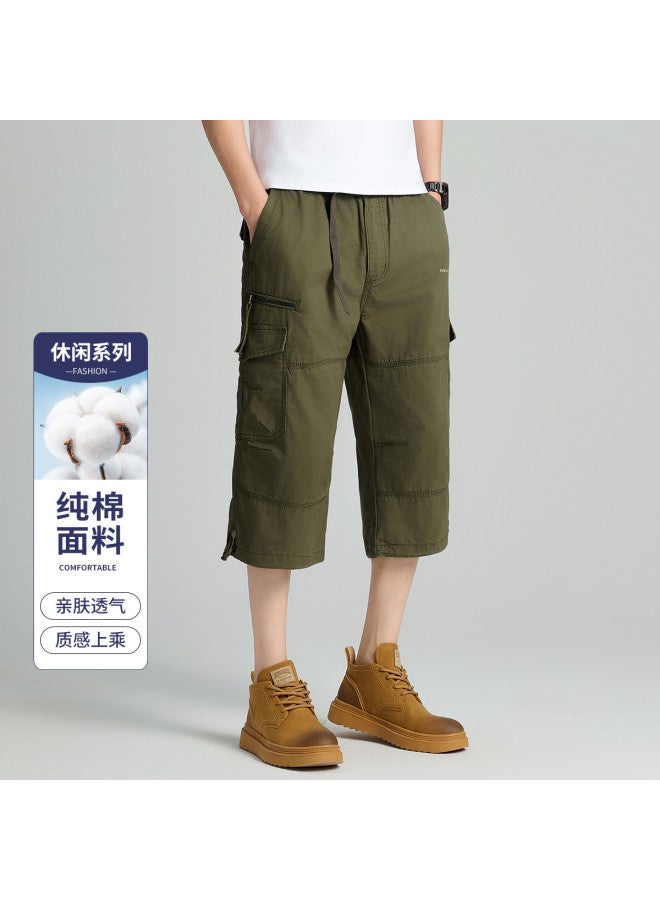 FOLUNSI summer Thin Breathable Cargo Capri Pants For Teen Boys & Men's Casual Trousers - Image 2