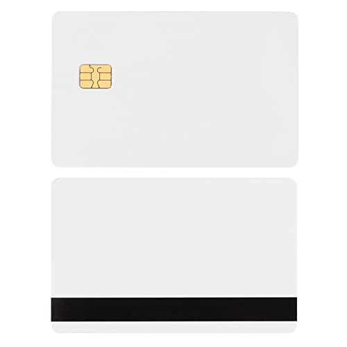 CAETOUNG 10 Pack SLE4442 Chip Cards with 2 Track 8.4mm HICO Magnetic Stripe - Image 1