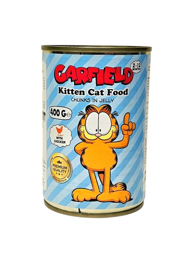 Garfield Wet Cat Food For Kittens Chicken 400g × 12 Pcs | Premium High Protein Kitten Food | Healthy Nutritious Easy Digestion Canned Food For Home - Image 2