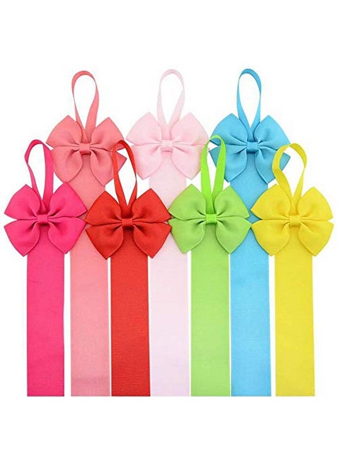 NARAMAX 12PCS 26'' Long Multicolor Kids Girls Ribbon Hair Bow Holder Headband Hair Clip Storage Organizer Hanger Hair Accessories for Girls Room Wall Hanging Decor (Random Color) - Image 5