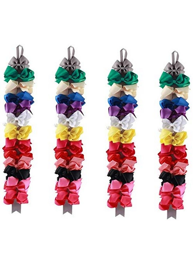 NARAMAX 12PCS 26'' Long Multicolor Kids Girls Ribbon Hair Bow Holder Headband Hair Clip Storage Organizer Hanger Hair Accessories for Girls Room Wall Hanging Decor (Random Color) - Image 3