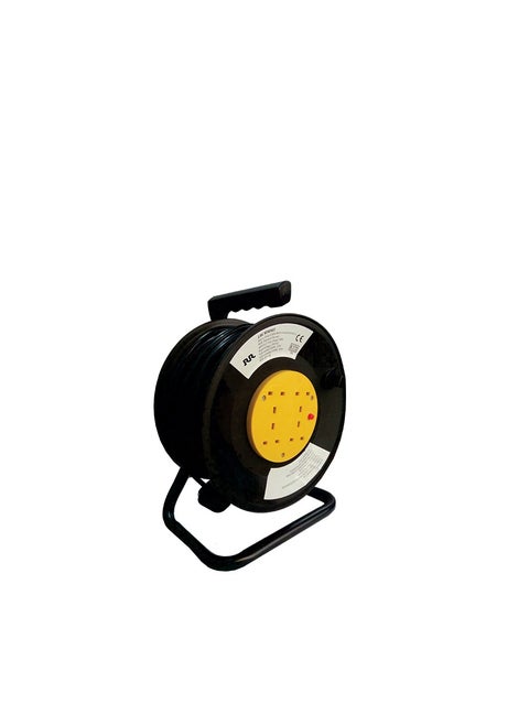 RR 3 Gang Universal Extension Cable Reel 50Mtrs with BS Plug with fuse EBCR50MT-UN