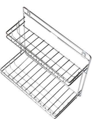Nirgun Empex Stainless Steel Multipurpose 2Tier Kitchen RackStorage ShelfCutlery Storage RackDish RackStorage Rack for Kitchen Chrome Finish - Image 4