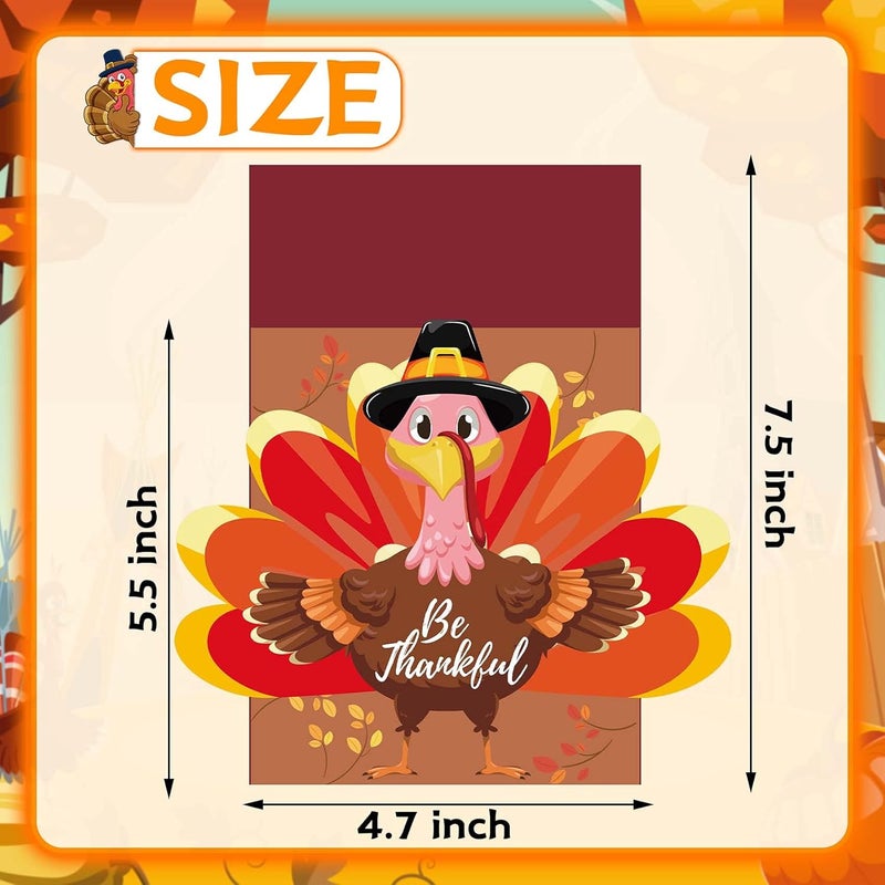 Funnlot 24PCS Thanksgiving Cutlery Holder Set - Turkey Utensil Decor for Autumn Fall Harvest Party Table Decoration - Image 2