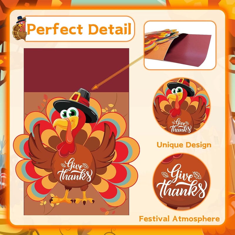 Funnlot 24PCS Thanksgiving Cutlery Holder Set - Turkey Utensil Decor for Autumn Fall Harvest Party Table Decoration - Image 4