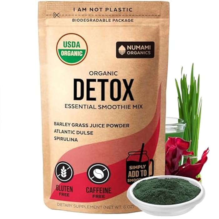 Numami Organic Detox Smoothie Mix with Healthy Spirulina, Atlantic Dulse and Barley Grass Juice Powder - Image 1