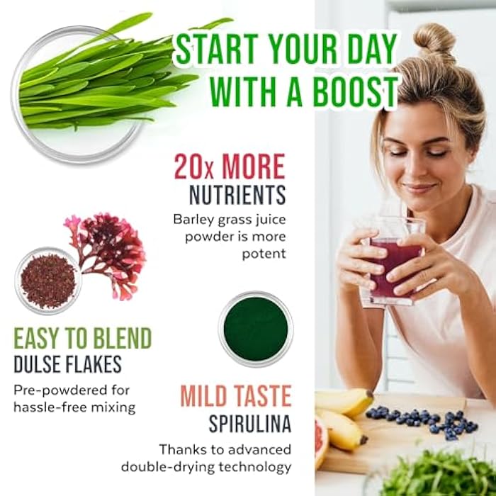 Numami Organic Detox Smoothie Mix with Healthy Spirulina, Atlantic Dulse and Barley Grass Juice Powder - Image 2
