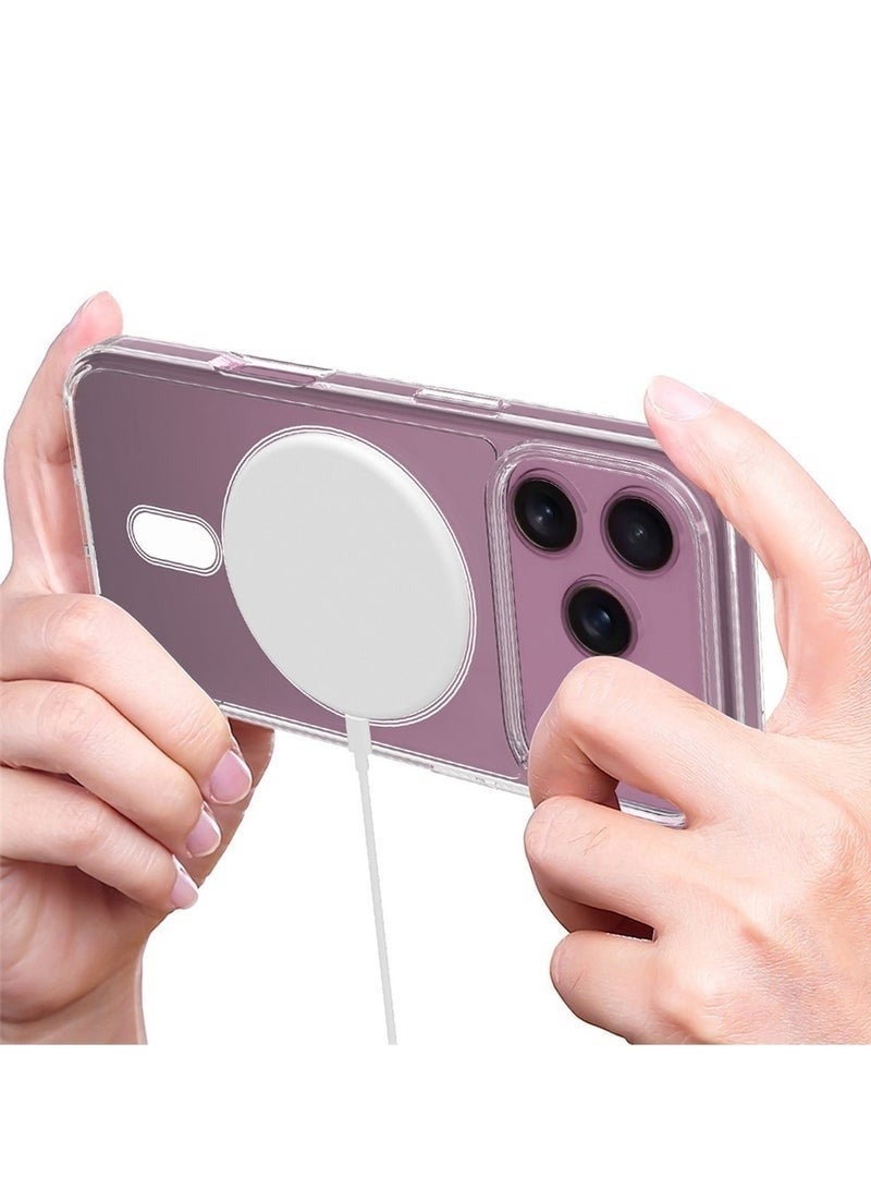 جراب مغناطيسي لهاتف Apple iPhone 17 Pro Max 5G 2025، جراب خلفي مرن من مادة TPU مقاوم للصدمات ومضاد للصدمات، شفاف رفيع - Image 2
