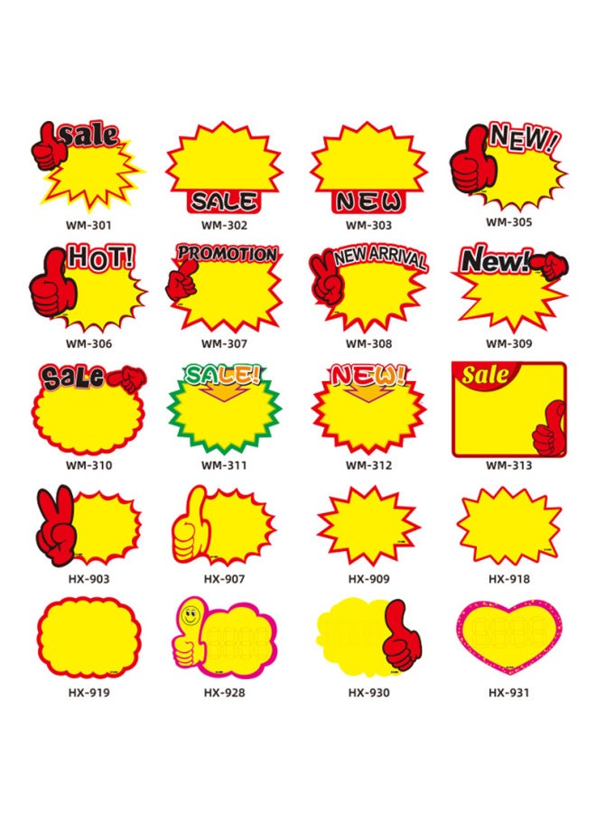 other/other Small English Explosive Stickers Commodity Price Tag Price Tag Supermarket Fruit Promotion Card Price Advertising Paper Small - Image 2
