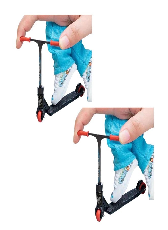 GANPUB 2Pcs Finger Scooter Set Scooter Finger Set Finger Skateboard Educational Bike Miniature Trick Roller Finger Skateboard Training Props - Image 1