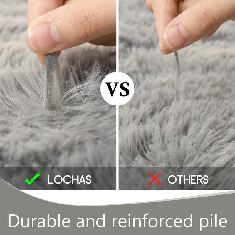 LOCHAS Ultra Soft Indoor Modern Area Rugs Fluffy Living Room Carpets for Children Bedroom Home Decor Nursery Rug 3x5 Feet  Grey - Image 5
