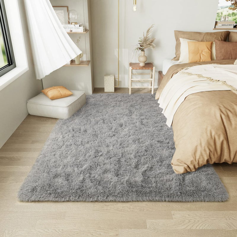 LOCHAS Ultra Soft Indoor Modern Area Rugs Fluffy Living Room Carpets for Children Bedroom Home Decor Nursery Rug 3x5 Feet  Grey - Image 2