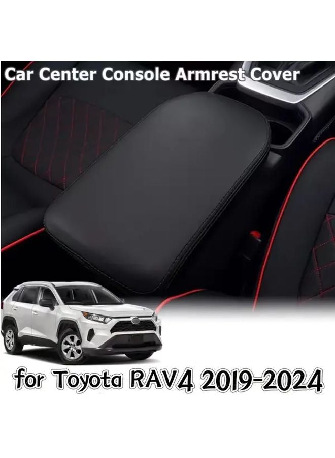 Red Line Armrest Cover Pad for Toyota RAV4 2019 2024 Center Console Storage Box Lid Protector - Image 1