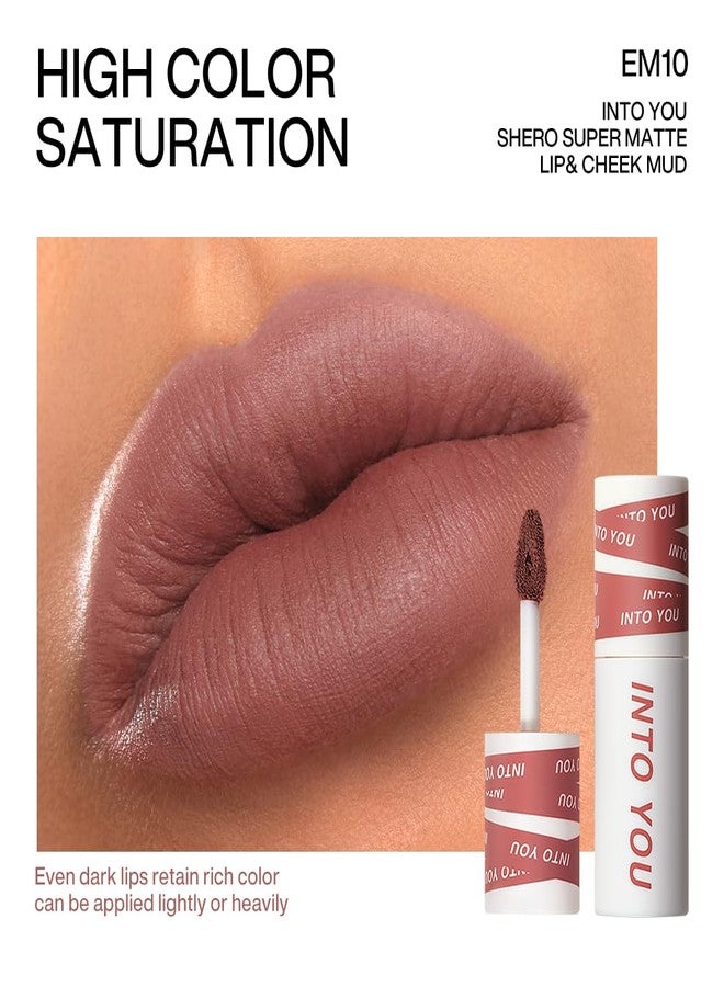INTO YOU Matte Lipstick, Super Stay Lip Clay for Women, Waterproof, Long Lasting, High Impact Lipcolor with Lightweight Lip Mud Texture, Dual-use for Lips and Cheek, Nude Lipstick (EM10) - Image 3