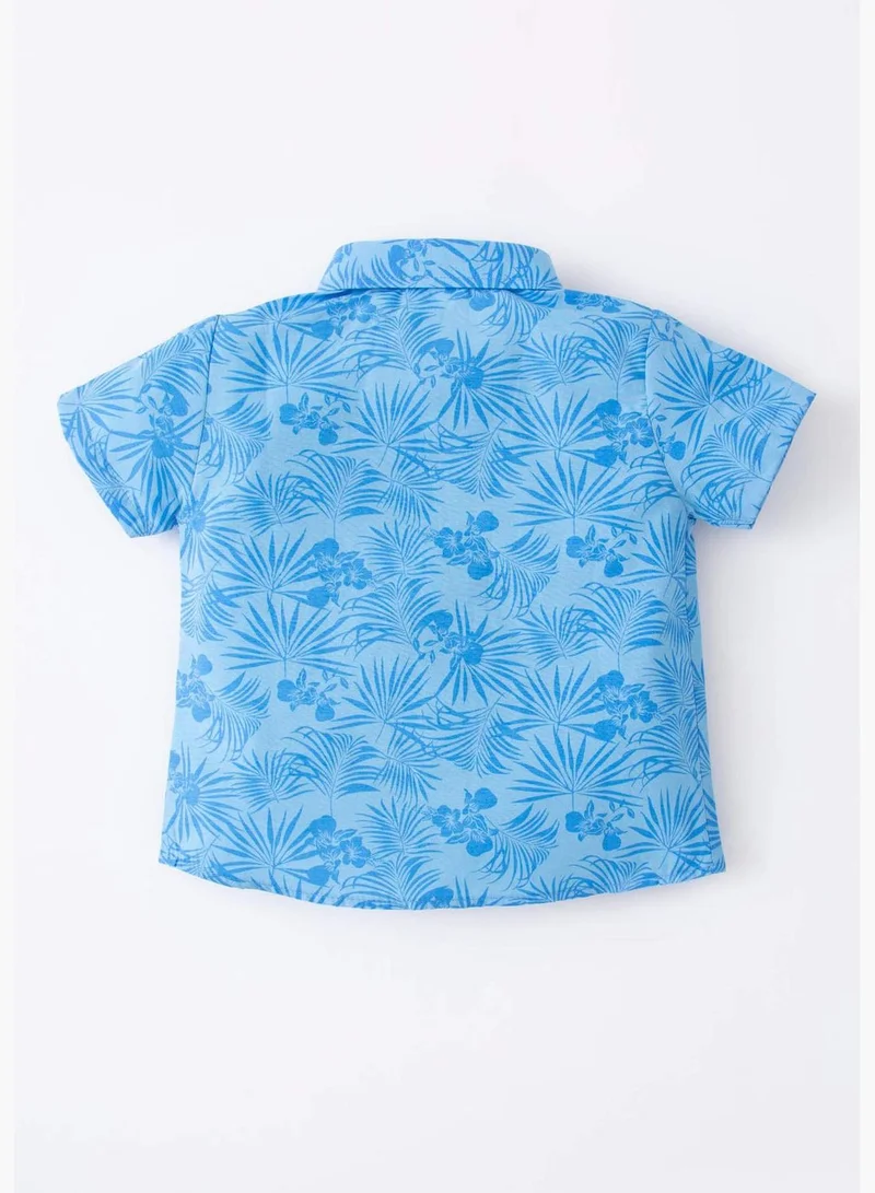 DeFacto Regular Fit Short Sleeve Printed Poplin Shirt