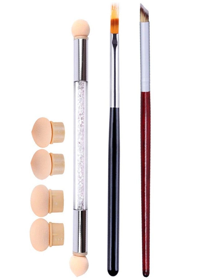 bolt bee Nail Art Brush Set, Builder Painting Design Detail Drawing Brushes Dotting Pen Double-Ended French Liner For Gel Polish Manicure Tools Acrylic Home DIY Salon Use Women Brown - Image 1