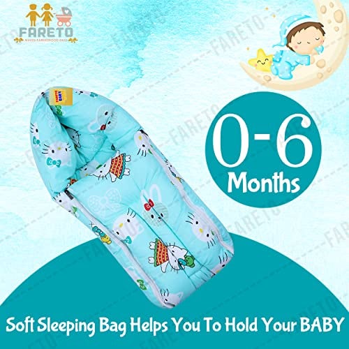 Fareto New Born Baby Teddy 3 in 1 Sleeping Bag Cum Baby Bed/Carry Bag/Baby Wrapper.(0-6 Months) (Pista Green) - Image 3