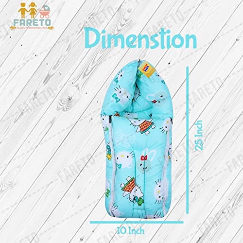 Fareto New Born Baby Teddy 3 in 1 Sleeping Bag Cum Baby Bed/Carry Bag/Baby Wrapper.(0-6 Months) (Pista Green) - Image 5