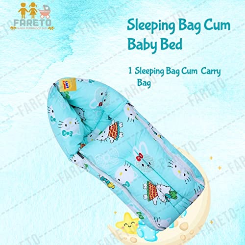 Fareto New Born Baby Teddy 3 in 1 Sleeping Bag Cum Baby Bed/Carry Bag/Baby Wrapper.(0-6 Months) (Pista Green) - Image 2