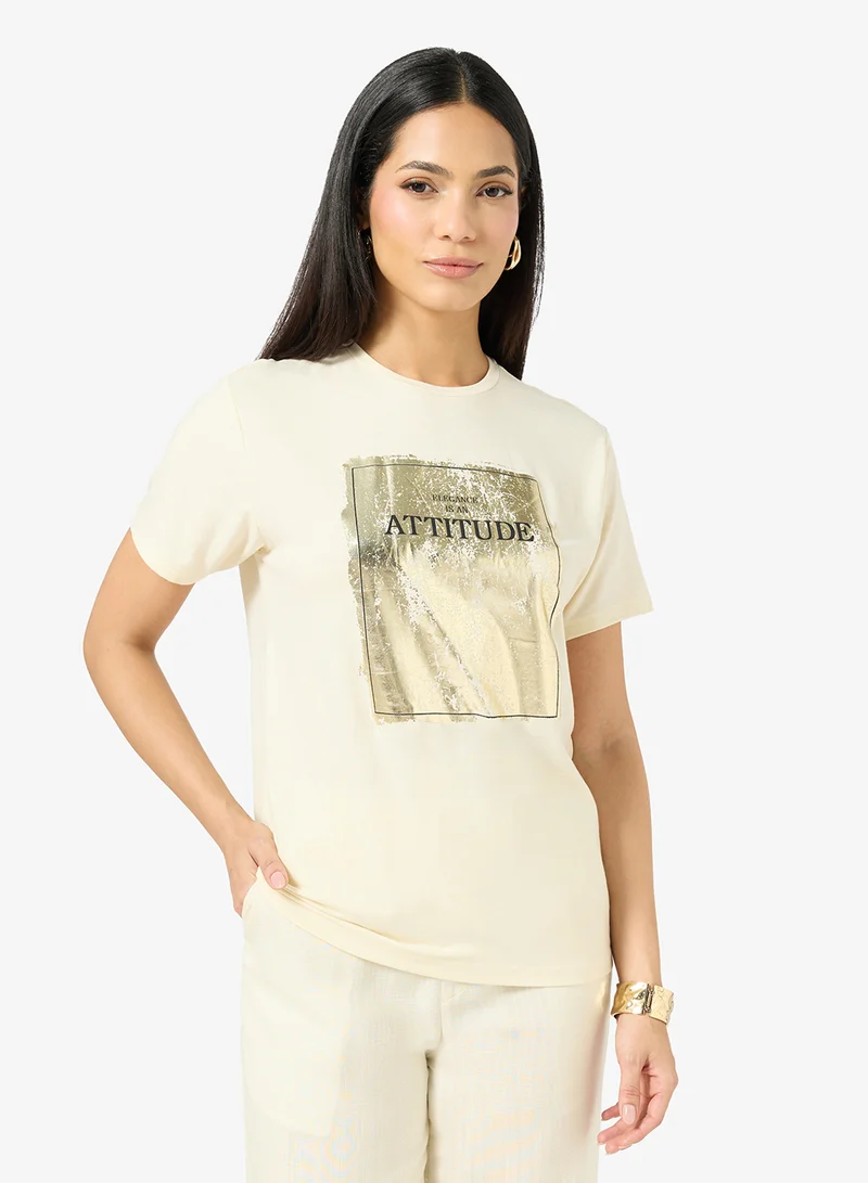 ريبلز مع نمشي Ladies Crew Neck Printed T-shirt