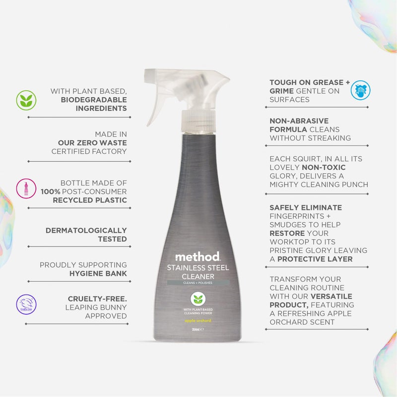 Method Stainless Steel Cleaner, Apple Orchard, 14 OZ (Pack of 1) - Image 5