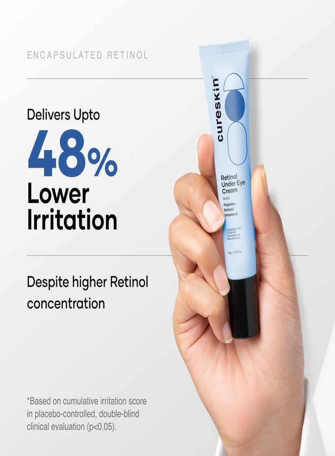 Cureskin Vitamin K + Retinol 0.1% Under Eye Cream | Reduces Dark Circles, Puffiness & Fine Lines | With Collagen Peptides | Night Cream for Women & Men | 15 g - Image 4