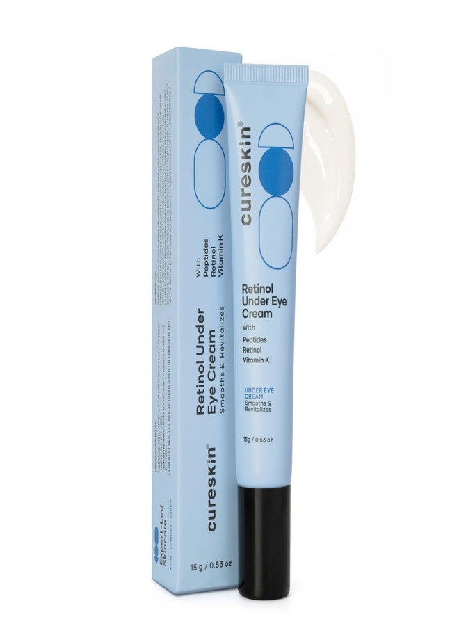 Cureskin Vitamin K + Retinol 0.1% Under Eye Cream | Reduces Dark Circles, Puffiness & Fine Lines | With Collagen Peptides | Night Cream for Women & Men | 15 g - Image 1